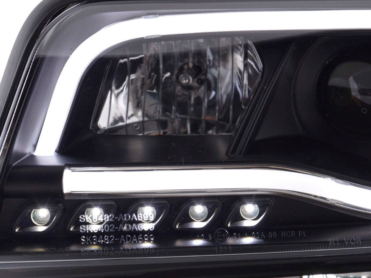 Scheinwerfer Set Daylight LED TFL-Optik Audi A6 Typ 4B 01-04 schwarz Scheinwerfer Set Daylight LED TFL-Optik Audi A6 Typ 4B 01-04 schwarz